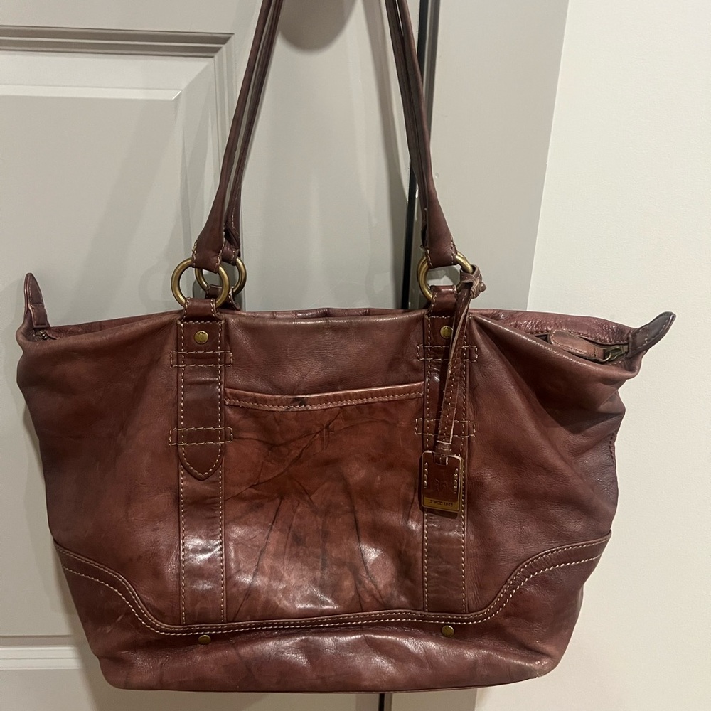 Frye leather campus tote